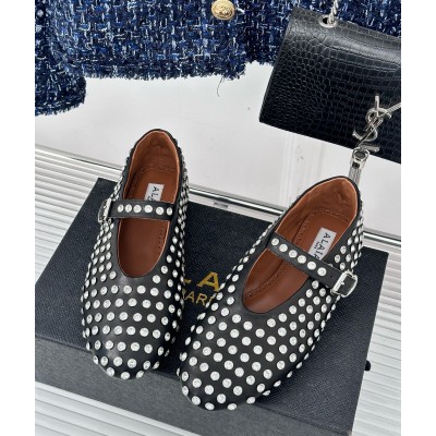 Alaia Ballet Flats in Black Lambskin with Strass TDSS12001