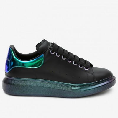 Alexander McQueen Black Oversized Sneakers With Iridescent Heel TDSS12016