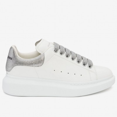 Alexander McQueen Oversized Sneakers With Silver Glitter Heel TDSS12064