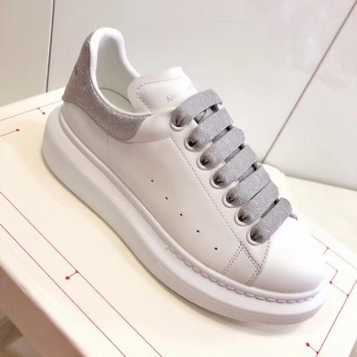 Alexander McQueen Oversized Sneakers With Silver Glitter Heel TDSS12064