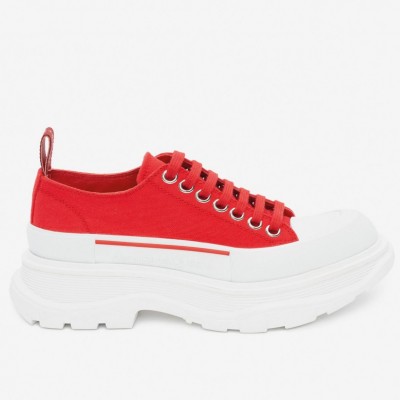 Alexander McQueen Red Tread Slick Lace Up Sneakers TDSS12071