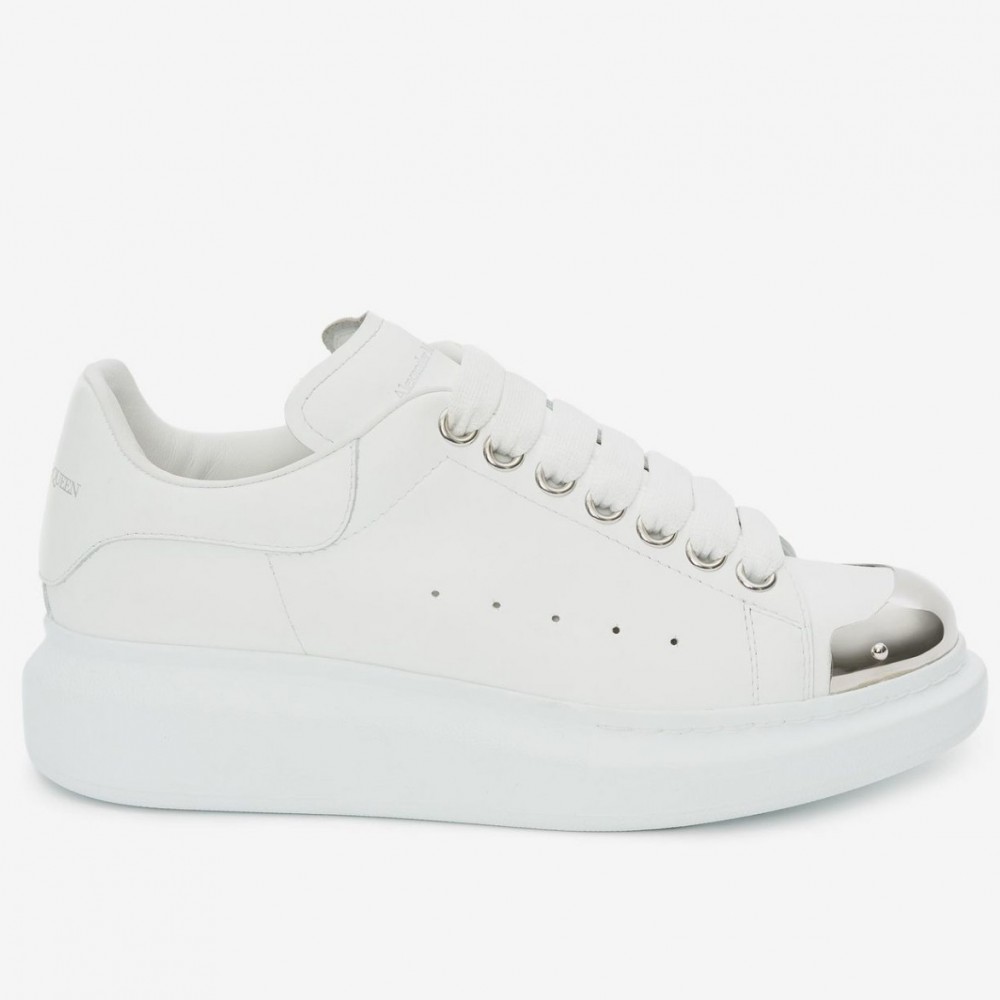 Alexander McQueen White Oversized Sneakers With Metal Toe TDSS12073