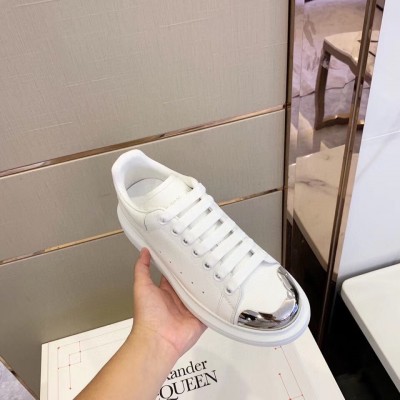 Alexander McQueen White Oversized Sneakers With Metal Toe TDSS12073