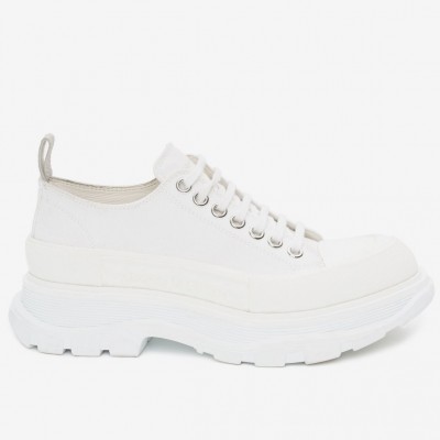 Alexander McQueen White Tread Slick Lace Up Sneakers TDSS12075