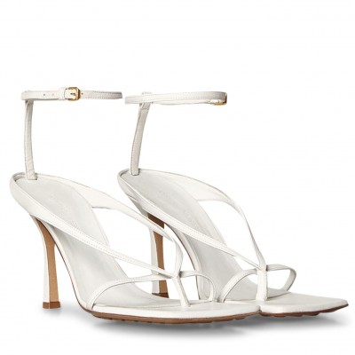 Bottega Veneta Ankle-strap Stretch Sandals In White Leather TDSS12079