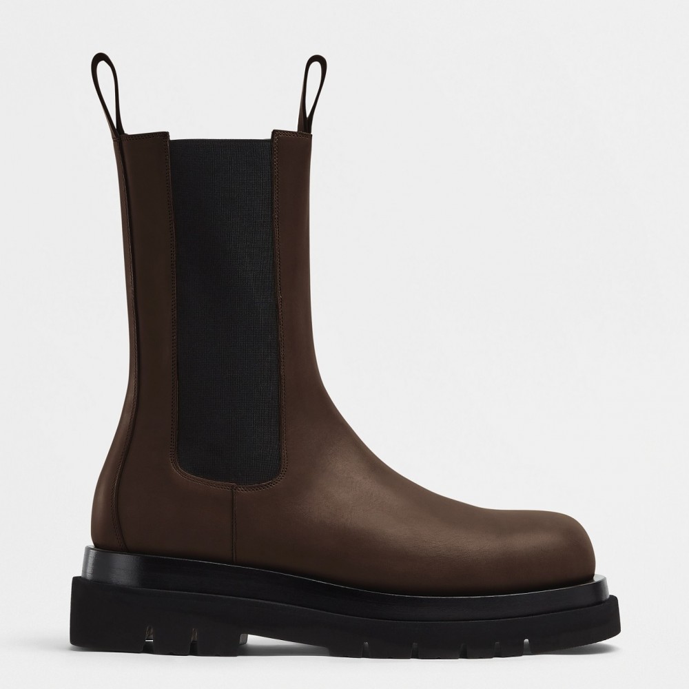 Bottega Veneta BV Lug Chelsea Boots In Brown Calfskin TDSS12107