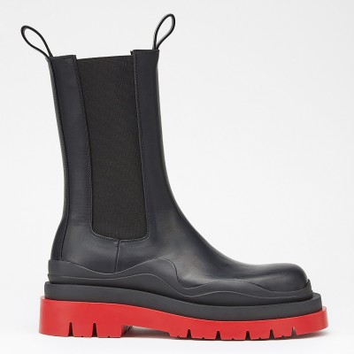 Bottega Veneta BV Tire Chelsea Boots with Red Outsole TDSS12123