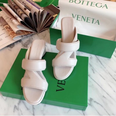 Bottega Veneta Band Sandals 55MM In White Calfskin TDSS12089