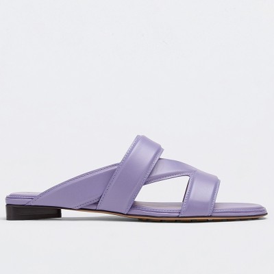 Bottega Veneta Band Slides In Lavender Lambskin TDSS12091