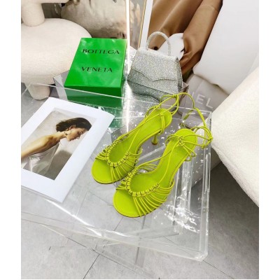 Bottega Veneta Dot Sandals 100mm In Kiwi Lambskin TDSS12127