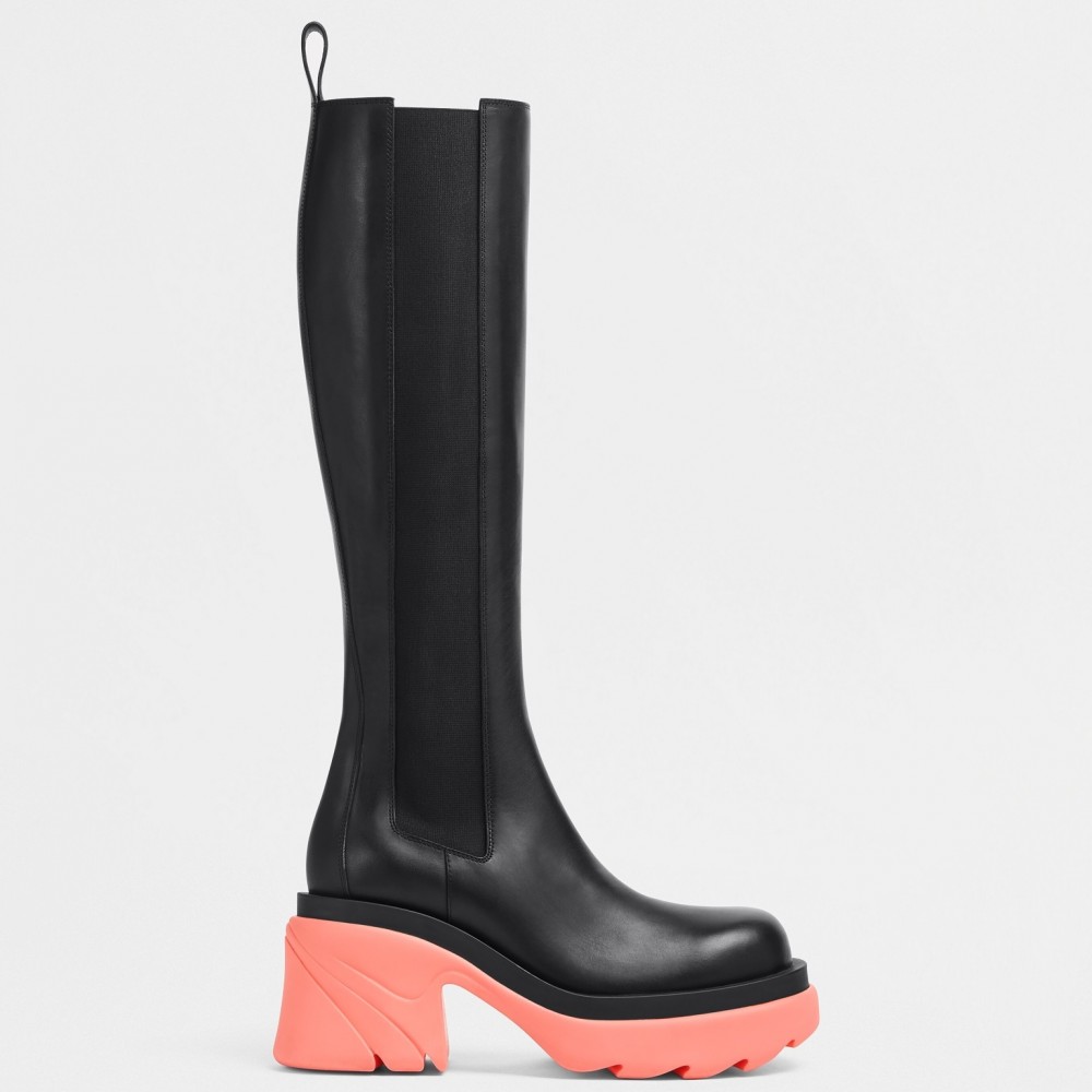 Bottega Veneta Flash Knee-high Boots with Pink Outsole TDSS12142