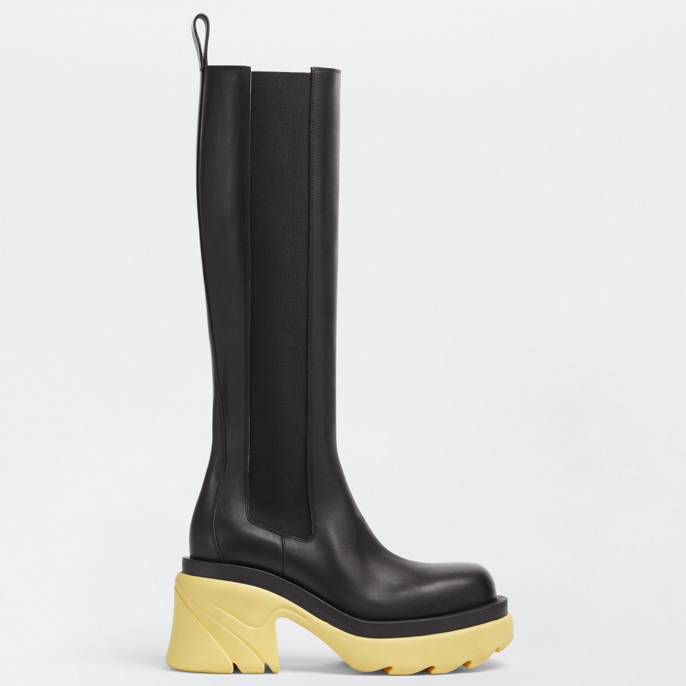 Bottega Veneta Flash Knee-high Boots with Yellow Outsole TDSS12143