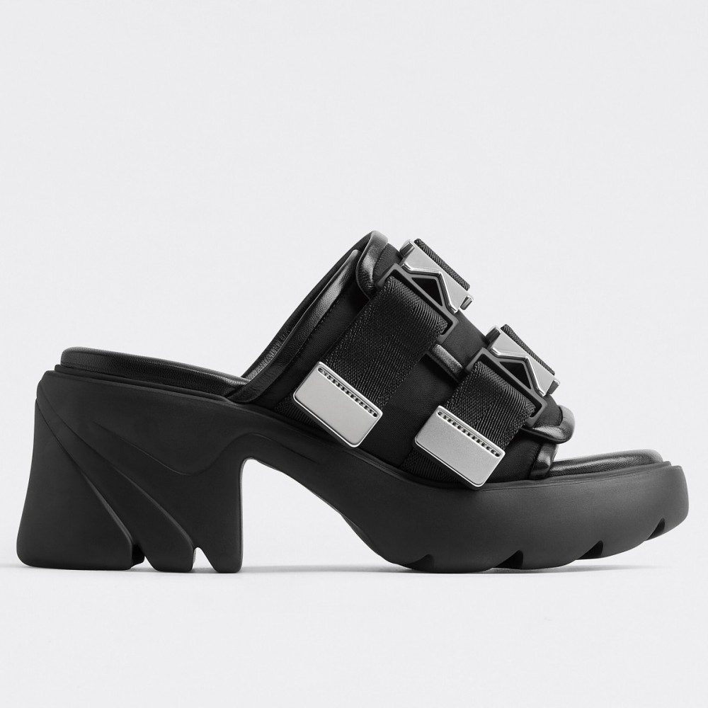 Bottega Veneta Flash Sandals In Black Technical Fabric TDSS12144