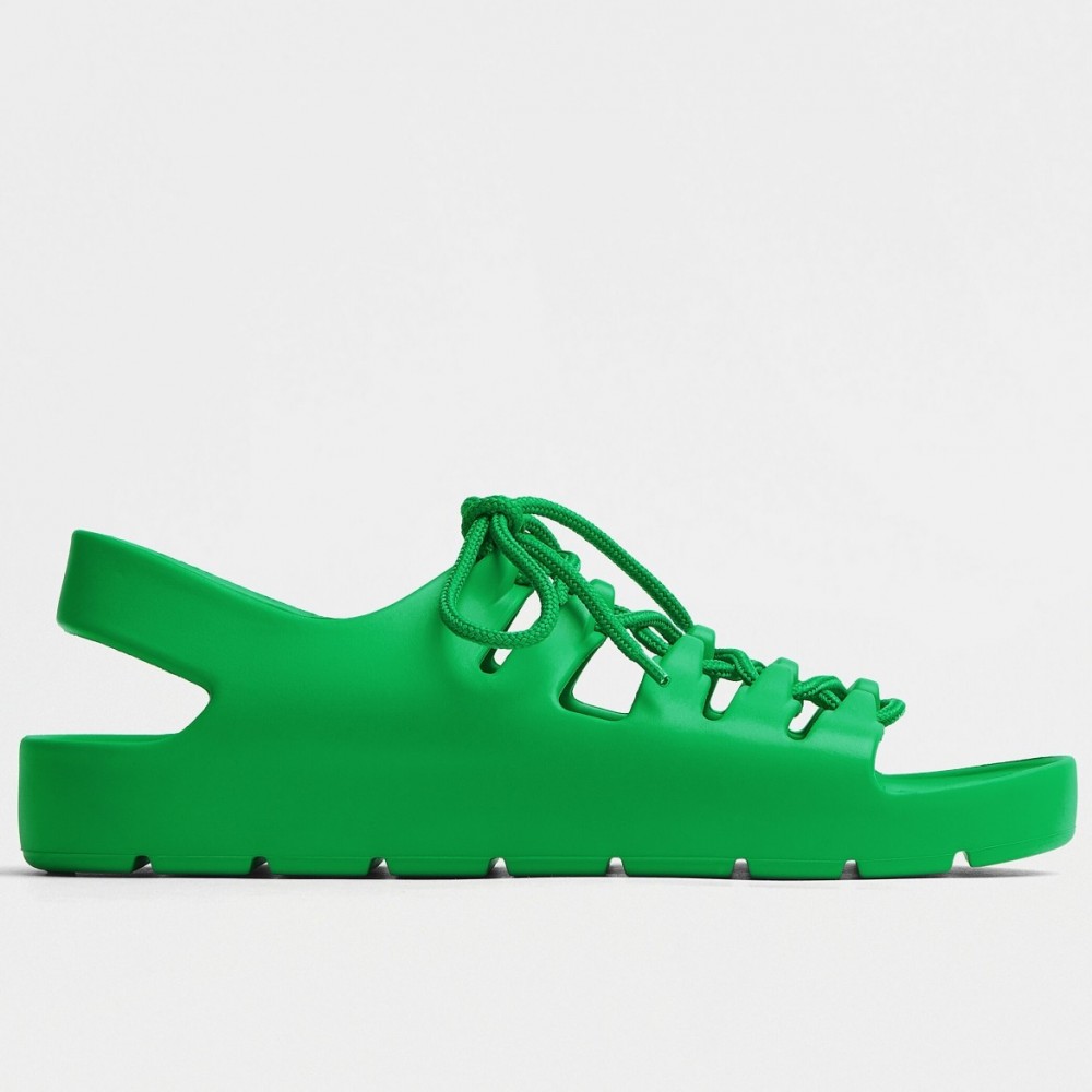 Bottega Veneta Jelly Sandals In Green Rubber TDSS12154