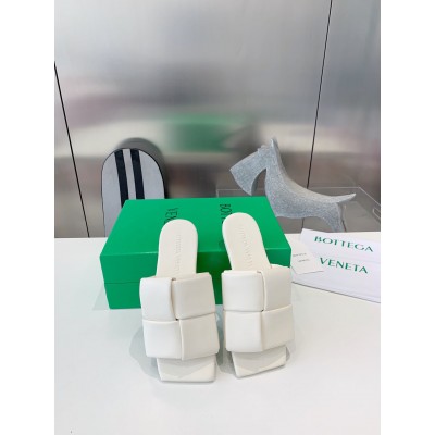 Bottega Veneta Patch Flat Slides In White Lambskin TDSS12195