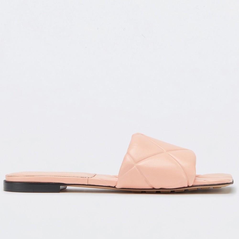 Bottega Veneta Rubber Lido Slides In Peachy Lambskin TDSS12210