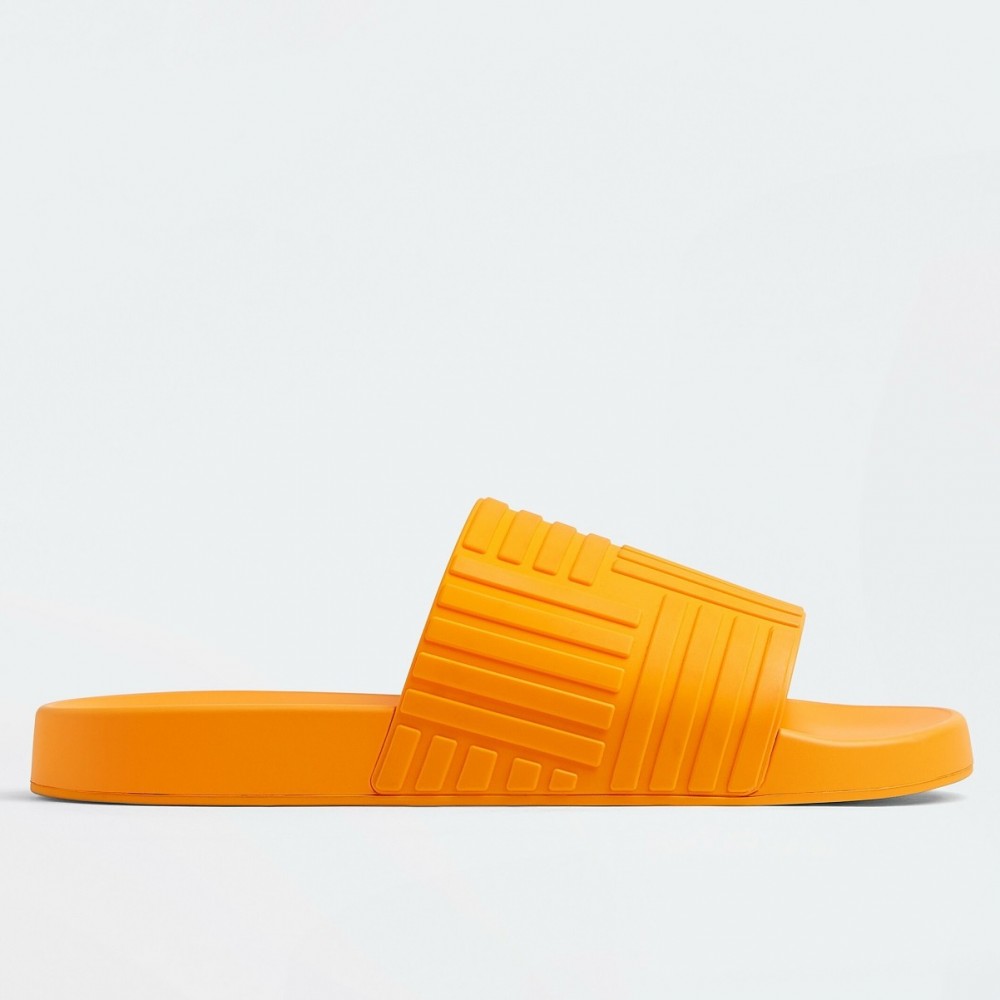 Bottega Veneta Slider Sildes In Tangerine Rubber TDSS12213