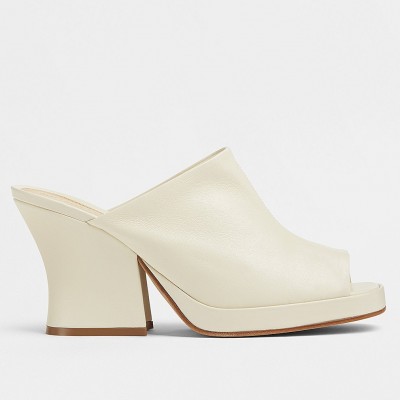 Bottega Veneta Stack Platform Sandals In White Lambskin TDSS12218