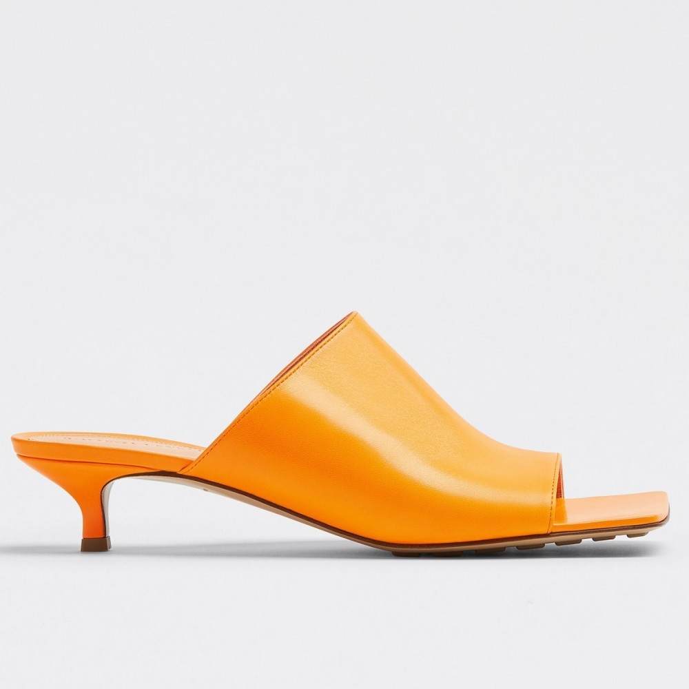 Bottega Veneta Stretch Mules 40mm In Orange Lambskin TDSS12231