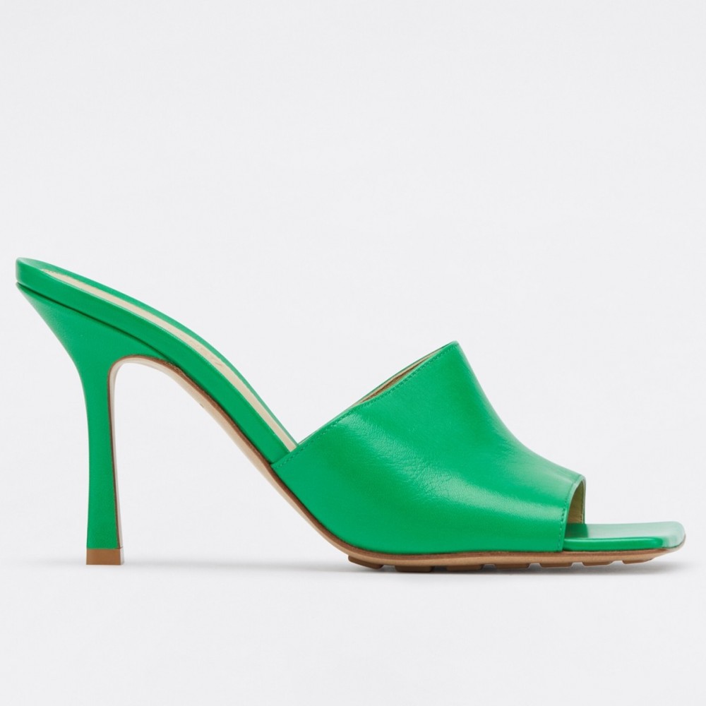 Bottega Veneta Stretch Mules 90mm In Green Lambskin TDSS12238