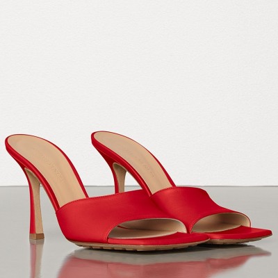 Bottega Veneta Stretch Mules 90mm In Red Lambskin TDSS12243