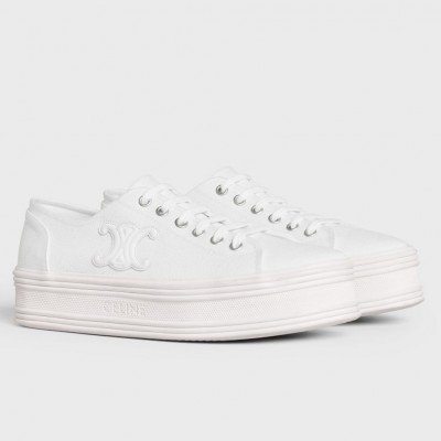 Celine Jane Low-top Sneakers in White Canvas TDSS12273