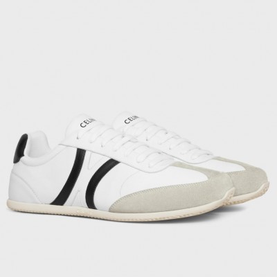 Celine Jogger Low-top Sneakers in White and Black Leather TDSS12274