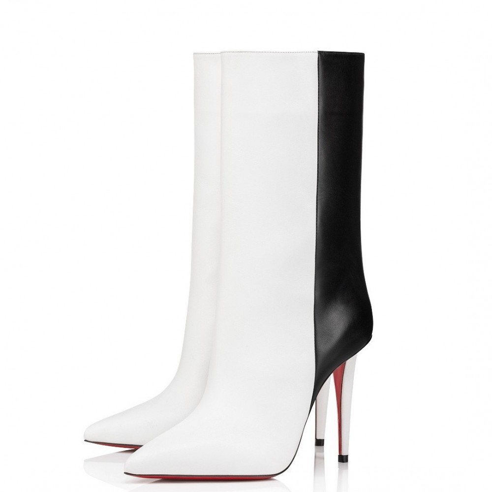 Christian Louboutin Astrilarge Ankle Boots 100mm in Bicolor Leather TDSS12282