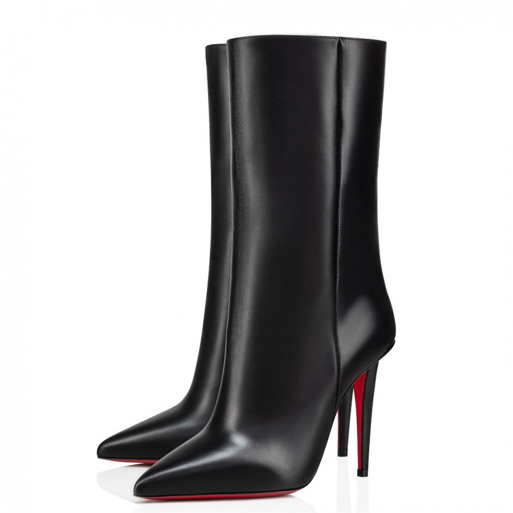 Christian Louboutin Astrilarge Ankle Boots 100mm in Black Leather TDSS12283