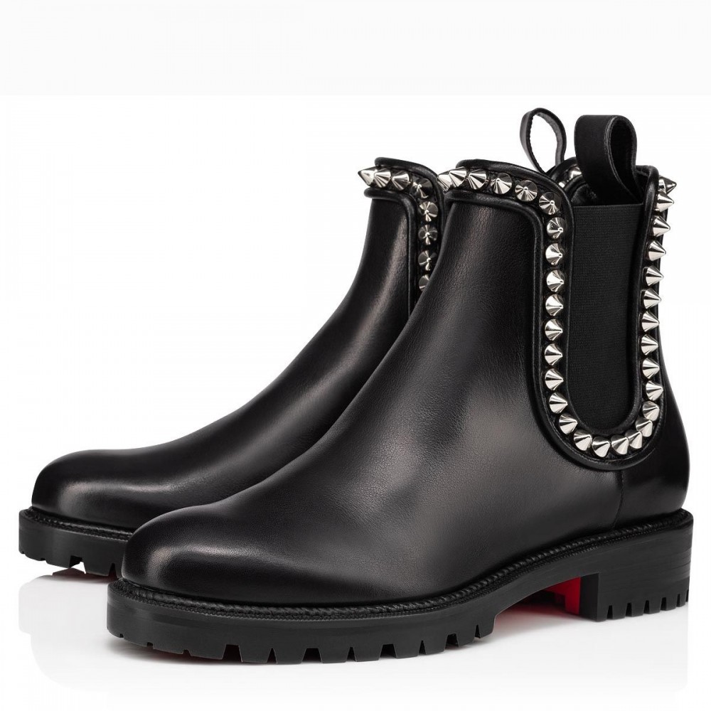 Christian Louboutin Black Capahutta Flat Ankle Boots TDSS12287