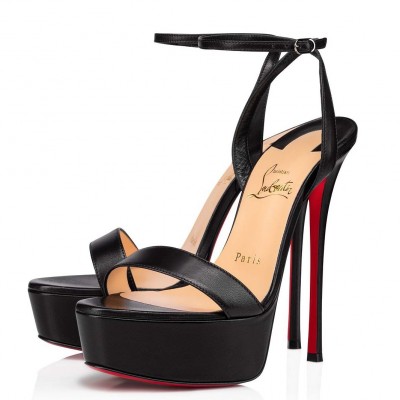 Christian Louboutin Black Loubi Queen Alta Sandals 150MM TDSS12291