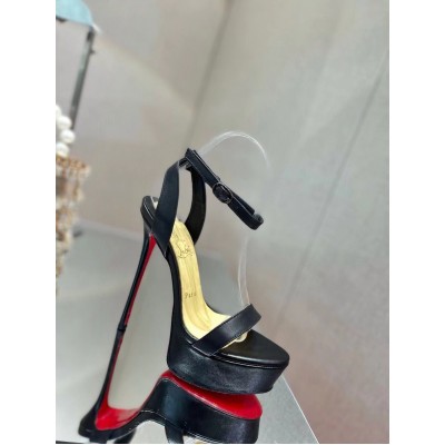 Christian Louboutin Black Loubi Queen Alta Sandals 150MM TDSS12291