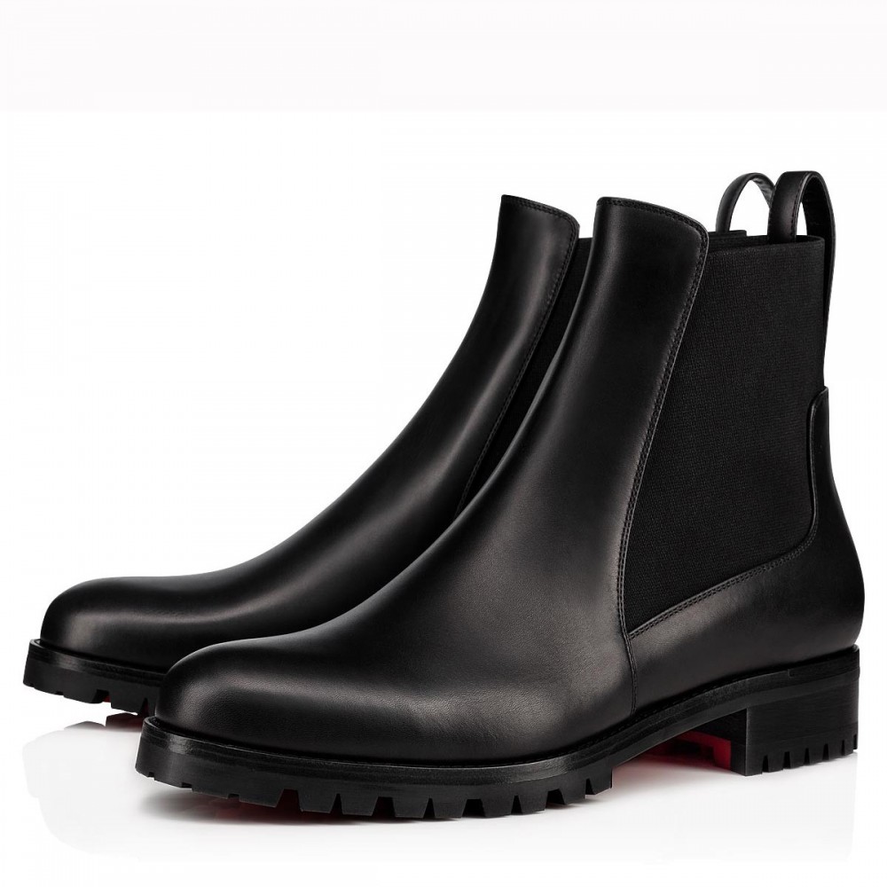 Christian Louboutin Black Marchacroche Flat Ankle Boots TDSS12293