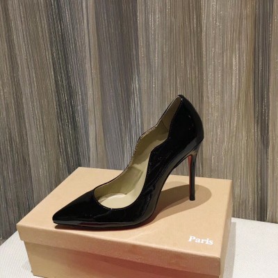 Christian Louboutin Black Patent Hot Chick 100mm Pumps TDSS12298