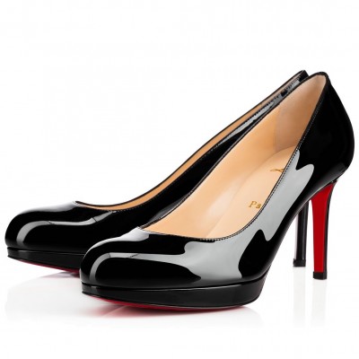 Christian Louboutin Black Patent New Simple 85mm Pumps TDSS12304