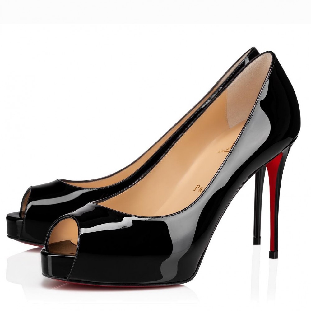 Christian Louboutin Black Patent New Very Prive 100mm Pumps TDSS12305