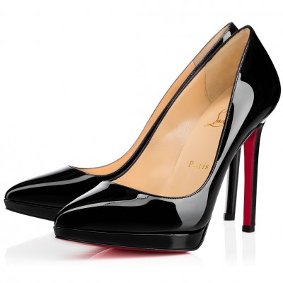 Christian Louboutin Black Patent Pigalle Plato 100mm Pumps TDSS12306