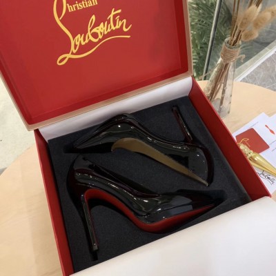 Christian Louboutin Black Patent Pigalle Plato 100mm Pumps TDSS12306