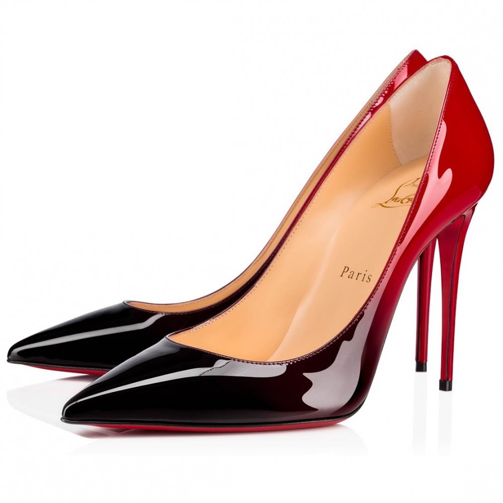 Christian Louboutin Black/Red Patent Kate Pumps 100mm TDSS12311