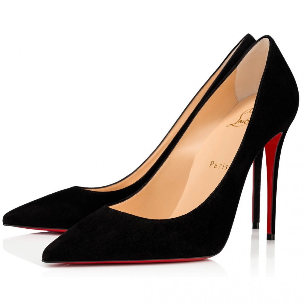 Christian Louboutin Black Suede Kate 100mm Pumps TDSS12308