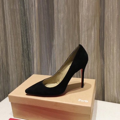 Christian Louboutin Black Suede Kate 100mm Pumps TDSS12308