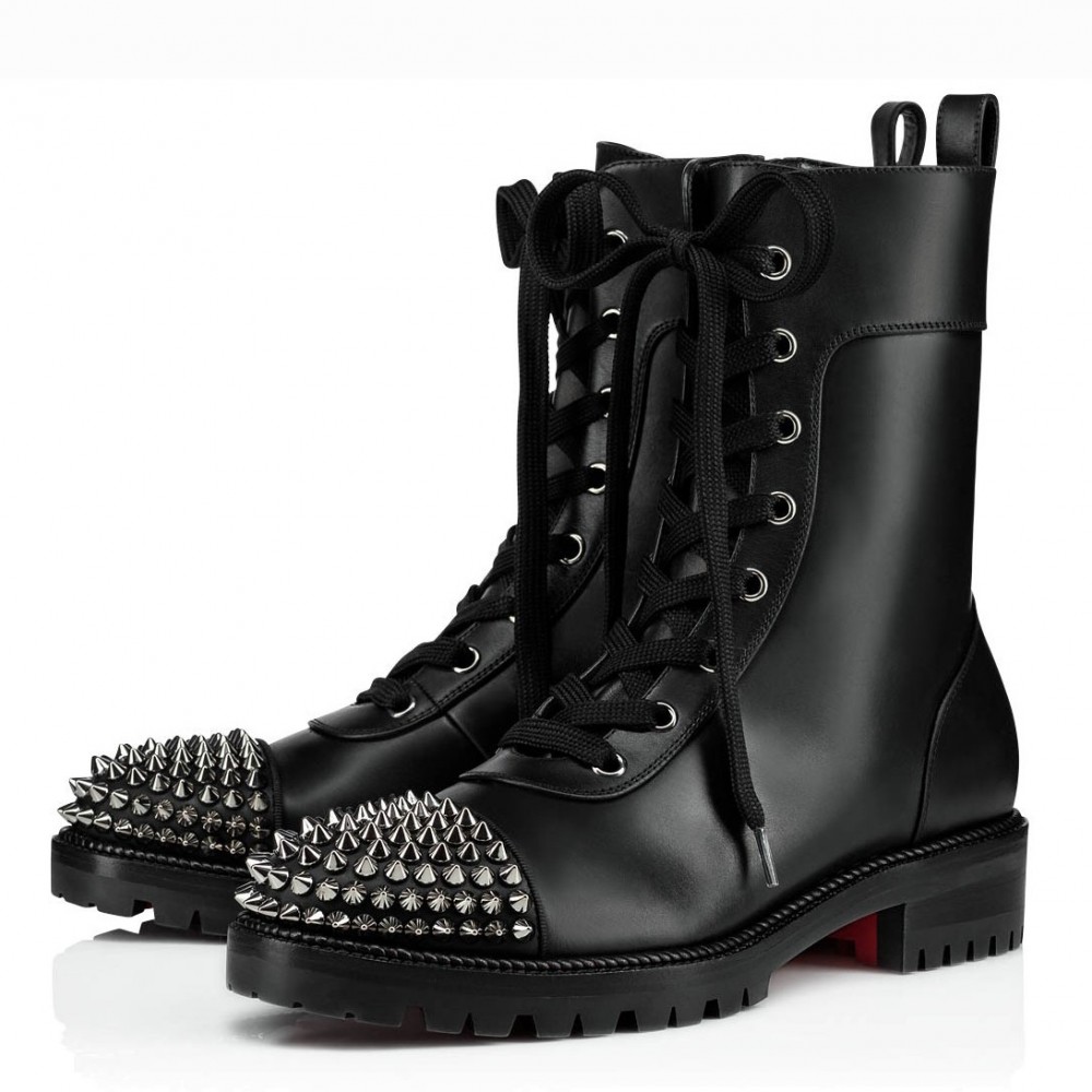 Christian Louboutin Black Ts Croc Flat Ankle Boots TDSS12310