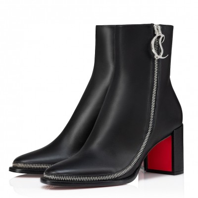 Christian Louboutin CL Zip Booty 70mm in Black Leather TDSS12321