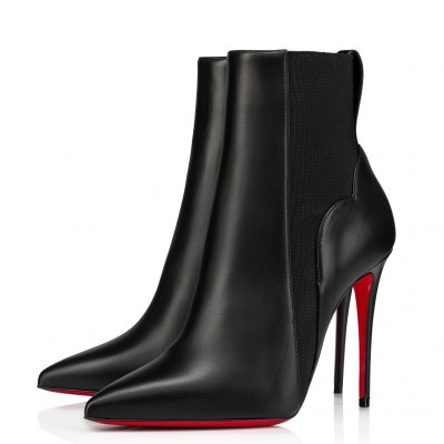 Christian Louboutin Chelsea Chick Ankle Boots 100mm in Black Leather TDSS12313