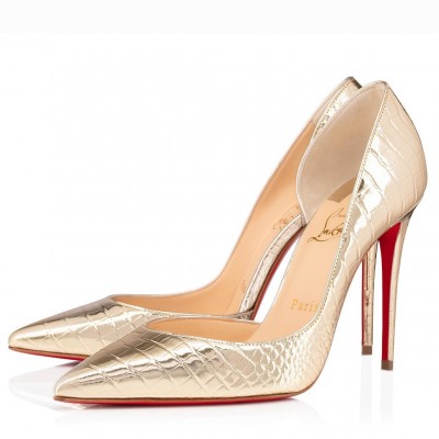 Christian Louboutin Crocodile Embossed Iriza 100mm Pumps TDSS12328