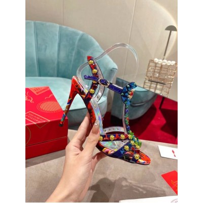 Christian Louboutin Goldora 100mm Sandals with Multicoloured Spikes TDSS12349