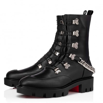 Christian Louboutin Horse Ankle Boots In Black Leather TDSS12351