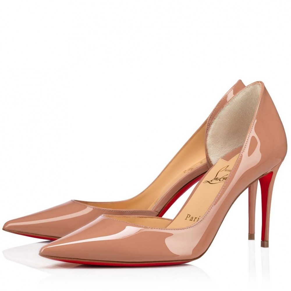 Christian Louboutin Iriza Pumps 85mm in Nude Patent Leather TDSS12354