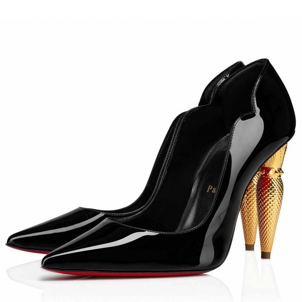 Christian Louboutin Lipchick Pumps 100mm In Black Patent Leather TDSS12362