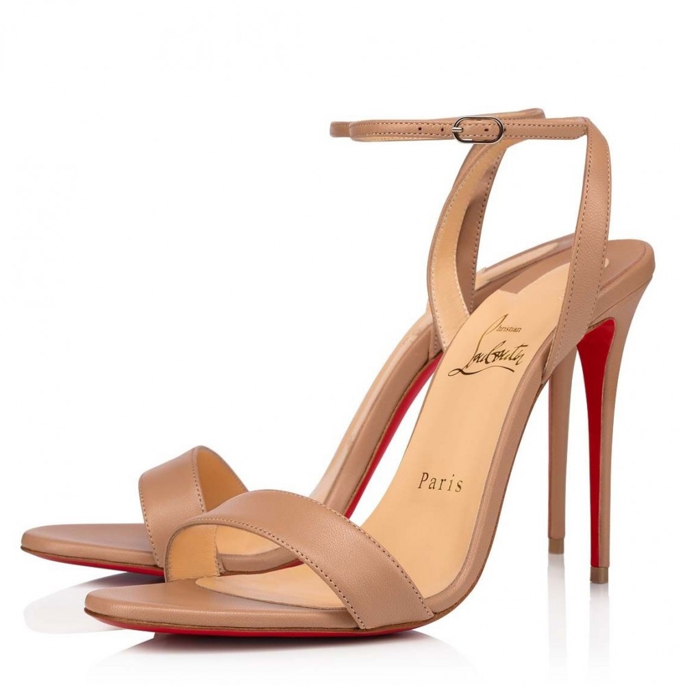 Christian Louboutin Loubigirl 100mm Sandals In Nude Lambskin TDSS12374